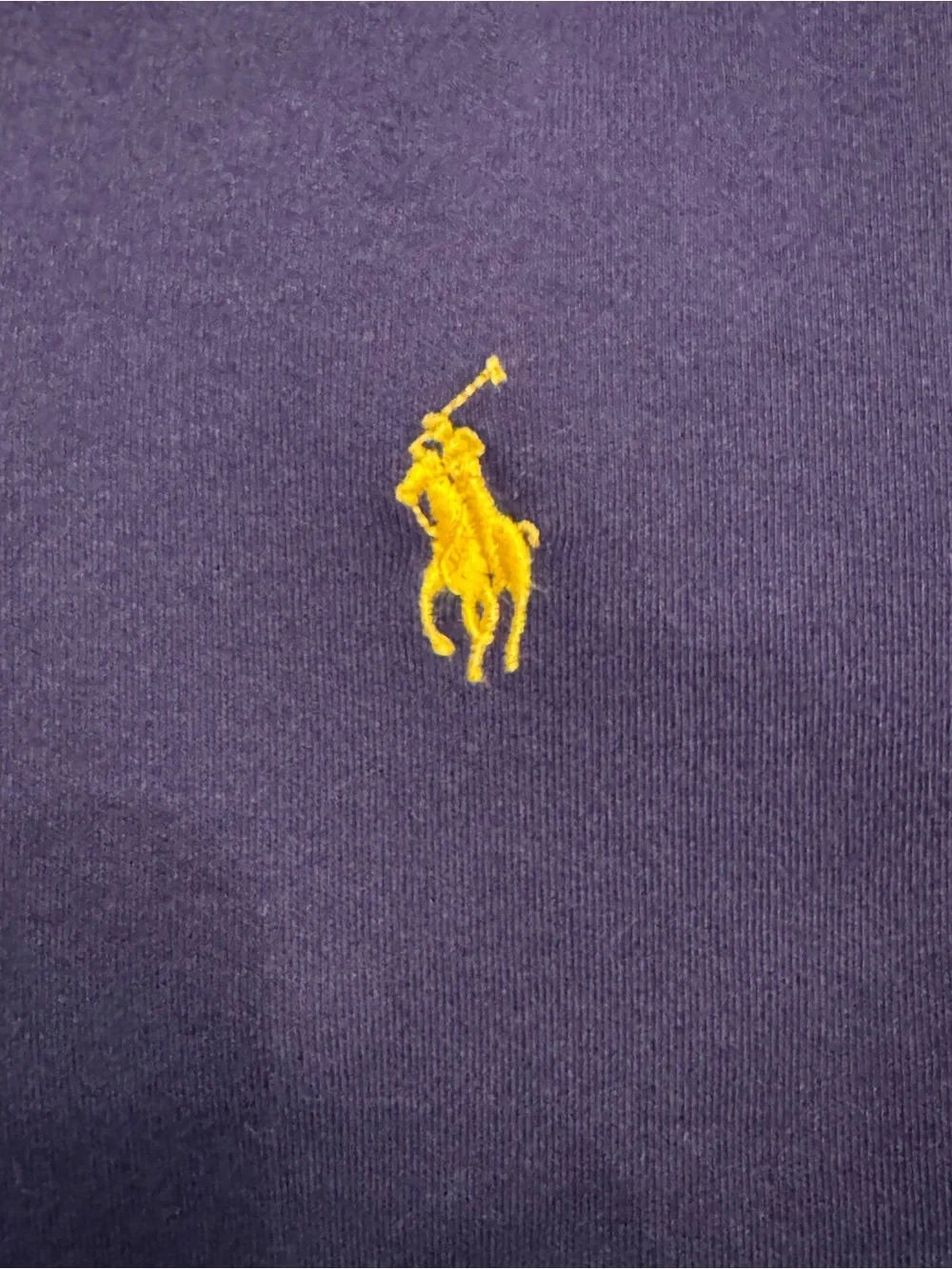 Ralph Lauren Navy Polo Shirt with Button Placket. Size L.